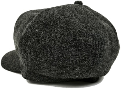 フランネル ビッグキャスケットBIGWATCH正規品 チャコールグレー ビッグサイズ ビッグワッチ つば付帽子 サイズ 春 秋 冬