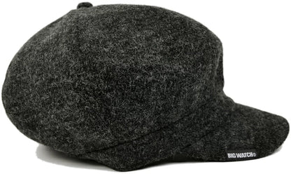 フランネル ビッグキャスケットBIGWATCH正規品 チャコールグレー ビッグサイズ ビッグワッチ つば付帽子 サイズ 春 秋 冬