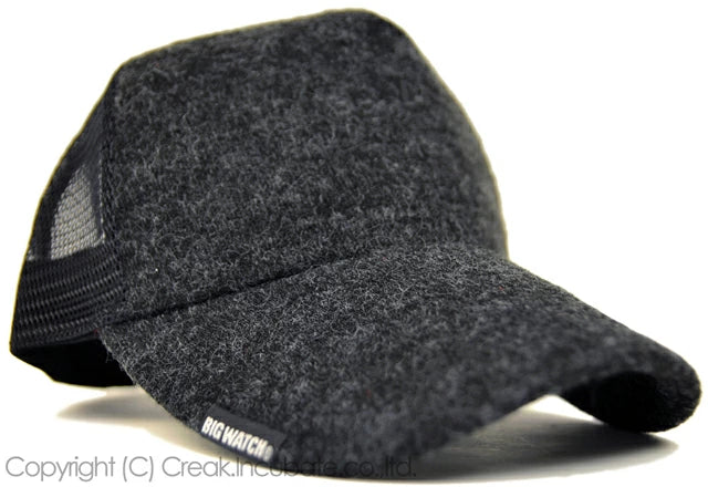 フランネル メッシュキャップ BIGWATCH正規品 チャコールグレー ブラック 帽子 キャップ ビッグワッチ 春 秋 冬
