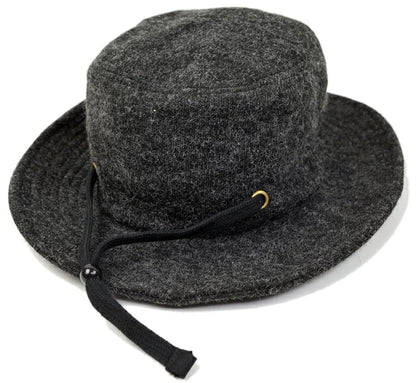 フランネルハットBIGWATCH正規品 チャコールグレー ウール ビッグサイズ ビッグワッチ FHA-02 春 夏 秋 UVケア バケットハット
