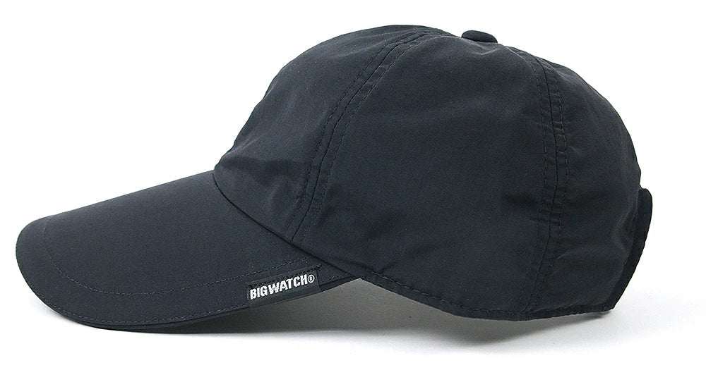 ウォータープルーフ（撥水加工）フィッシング キャップ BIGWATCH ブラック ローキャップ ビッグサイズ 釣り FI-02 春夏
