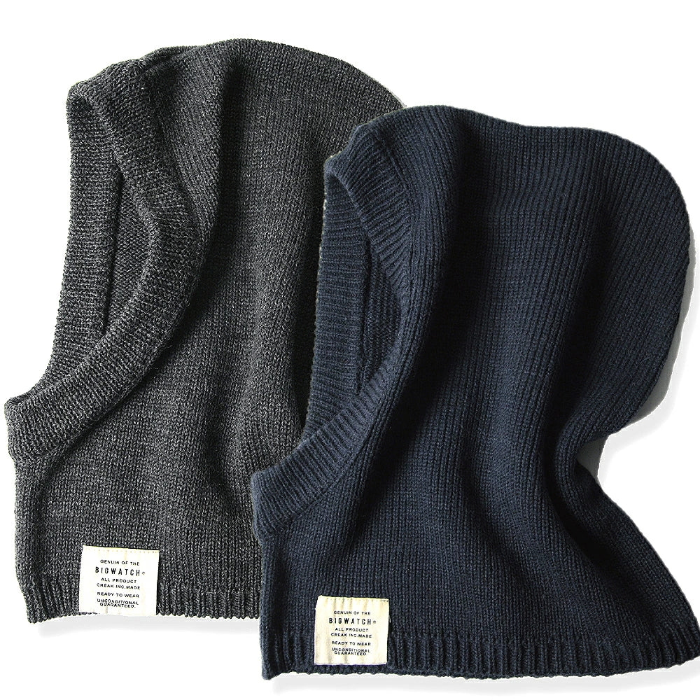 ウール バラクラバ カグール チャコール ネイビー フード付き ネックウォーマー スヌード スキー 春 秋冬