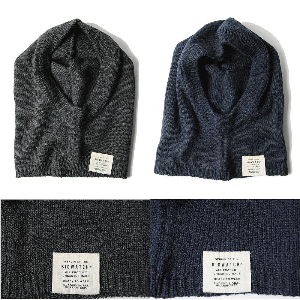 ウール バラクラバ カグール チャコール ネイビー フード付き ネックウォーマー スヌード スキー 春 秋冬
