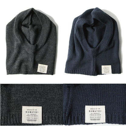 ウール バラクラバ カグール チャコール ネイビー フード付き ネックウォーマー スヌード スキー 春 秋冬