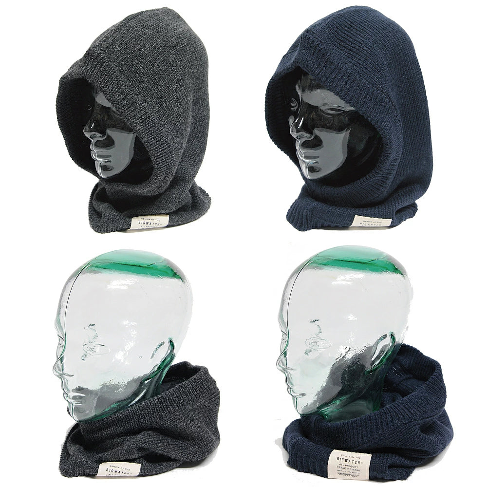 ウール バラクラバ カグール チャコール ネイビー フード付き ネックウォーマー スヌード スキー 春 秋冬