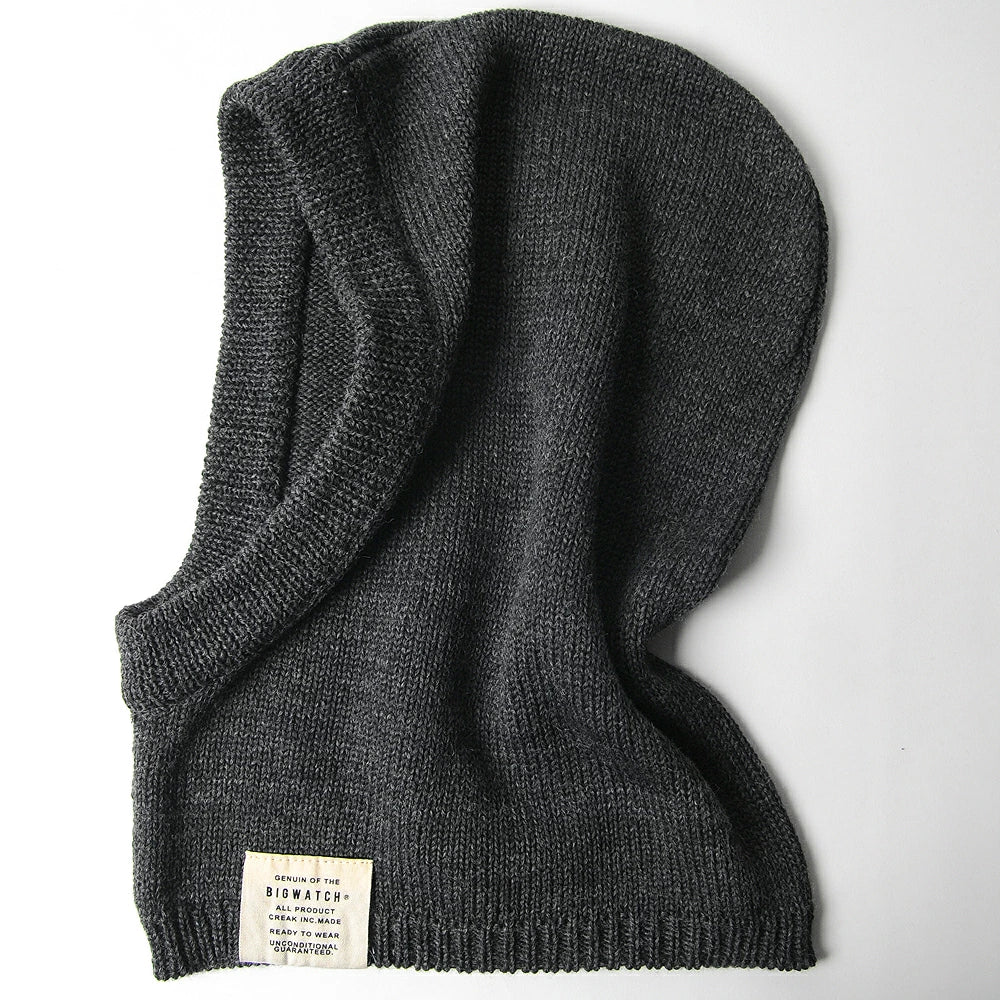 ウール バラクラバ カグール チャコール ネイビー フード付き ネックウォーマー スヌード スキー 春 秋冬