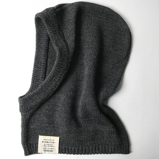 ウール バラクラバ カグール チャコール ネイビー フード付き ネックウォーマー スヌード スキー 春 秋冬