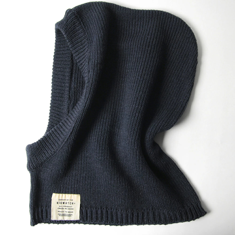 ウール バラクラバ カグール チャコール ネイビー フード付き ネックウォーマー スヌード スキー 春 秋冬