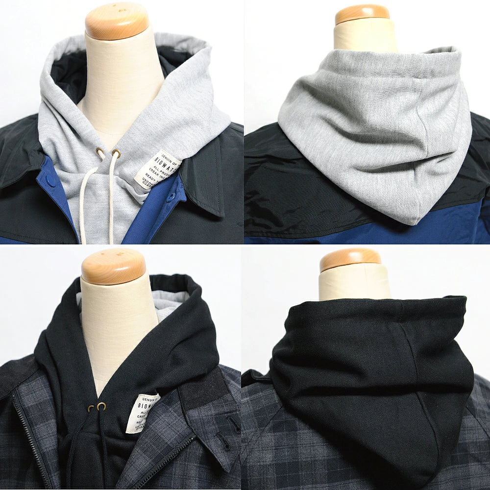 フード付きネックウォーマー 2色 ブラック MIXグレー スノボー スキー スノーボード スノボ ウィンタースポーツ 帽子 防寒アイテム 春 秋 冬/ビッグワッチ