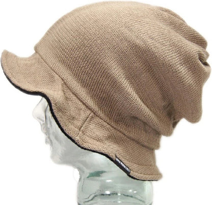 ハット リバーシブルBIGWATCH正規品 ブラック ベージュ 黒 ニットキャップ アクターズハット ニット帽子 HA-01 春 夏 秋 UVケア/ビッグワッチ