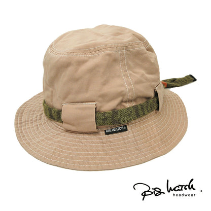 ストリングハットBIGWATCH正規品 ベージュ（茶） ビッグワッチ ハット HA-07 春 夏 秋 UVケア バケットハット