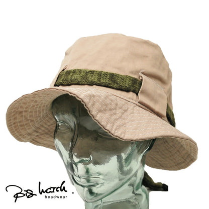 ストリングハットBIGWATCH正規品 ベージュ（茶） ビッグワッチ ハット HA-07 春 夏 秋 UVケア バケットハット