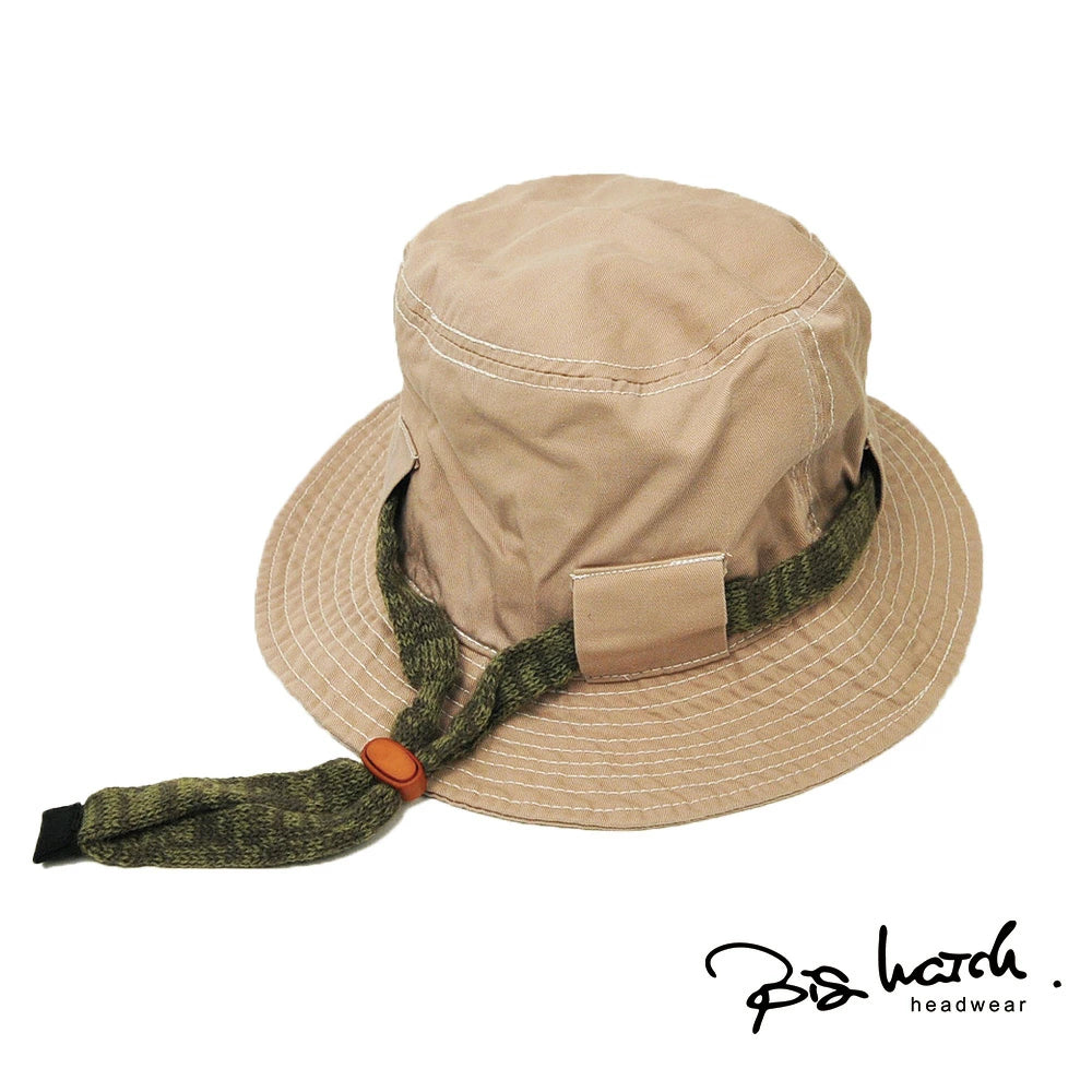 ストリングハットBIGWATCH正規品 ベージュ（茶） ビッグワッチ ハット HA-07 春 夏 秋 UVケア バケットハット