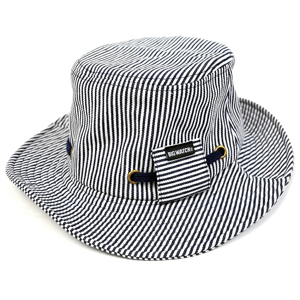 ヒッコリー ハットBIGWATCH正規品 ブラックステッチ ビッグワッチ ハット HA-10B 春 夏 秋 UVケア バケットハット