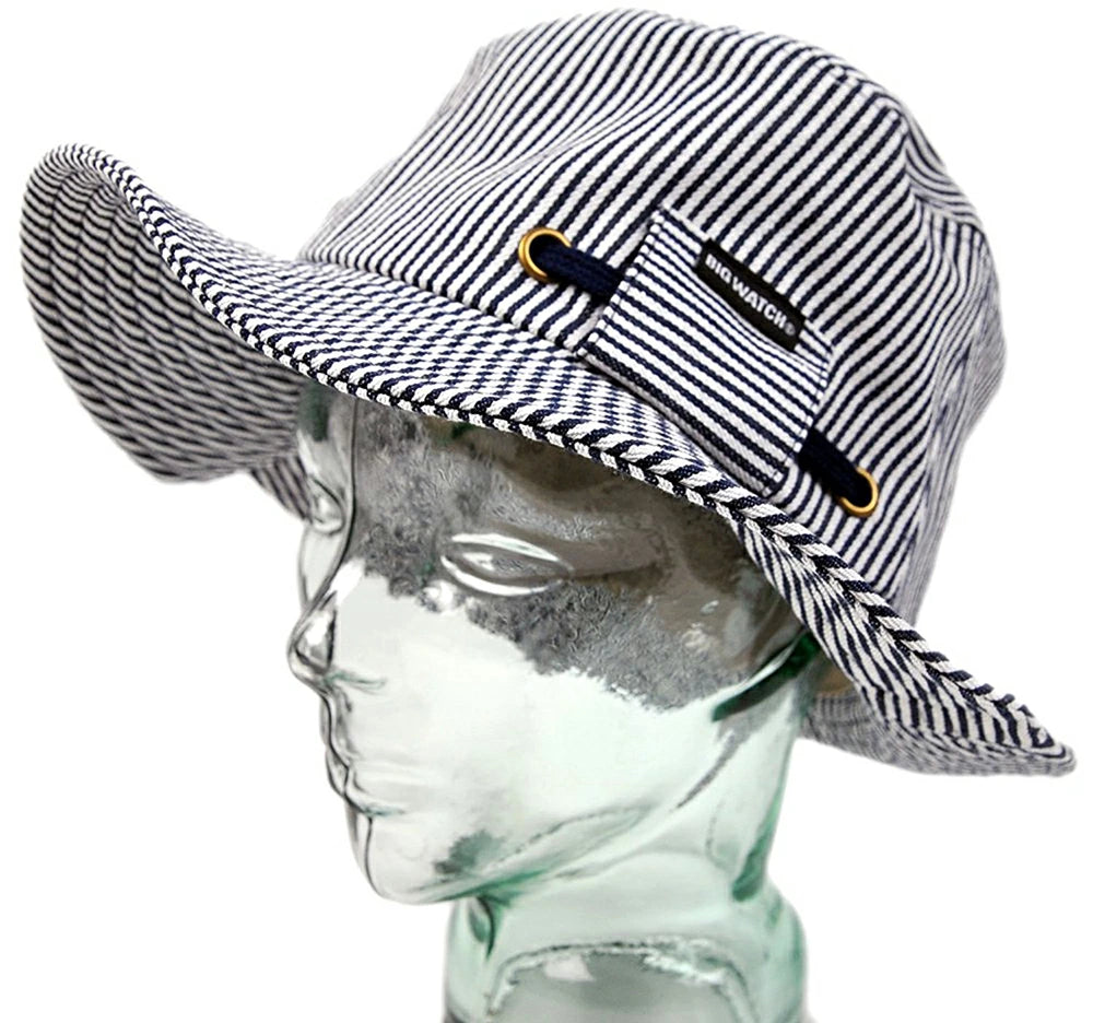 ヒッコリー ハットBIGWATCH正規品 ブラックステッチ ビッグワッチ ハット HA-10B 春 夏 秋 UVケア バケットハット