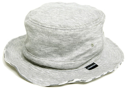 スウェット リバーシブル ボーダー ハットBIGWATCH正規品 MIXグレー ネイビー (2色) ストライプ サファリ フェスハット ビッグワッチ 春 夏 秋 UVケア バケットハット