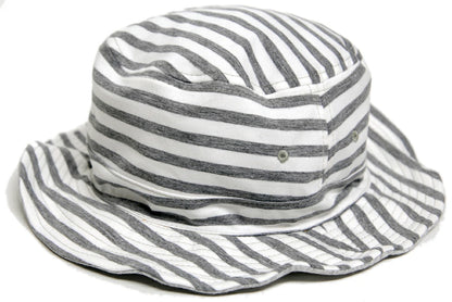 スウェット リバーシブル ボーダー ハットBIGWATCH正規品 MIXグレー ネイビー (2色) ストライプ サファリ フェスハット ビッグワッチ 春 夏 秋 UVケア バケットハット