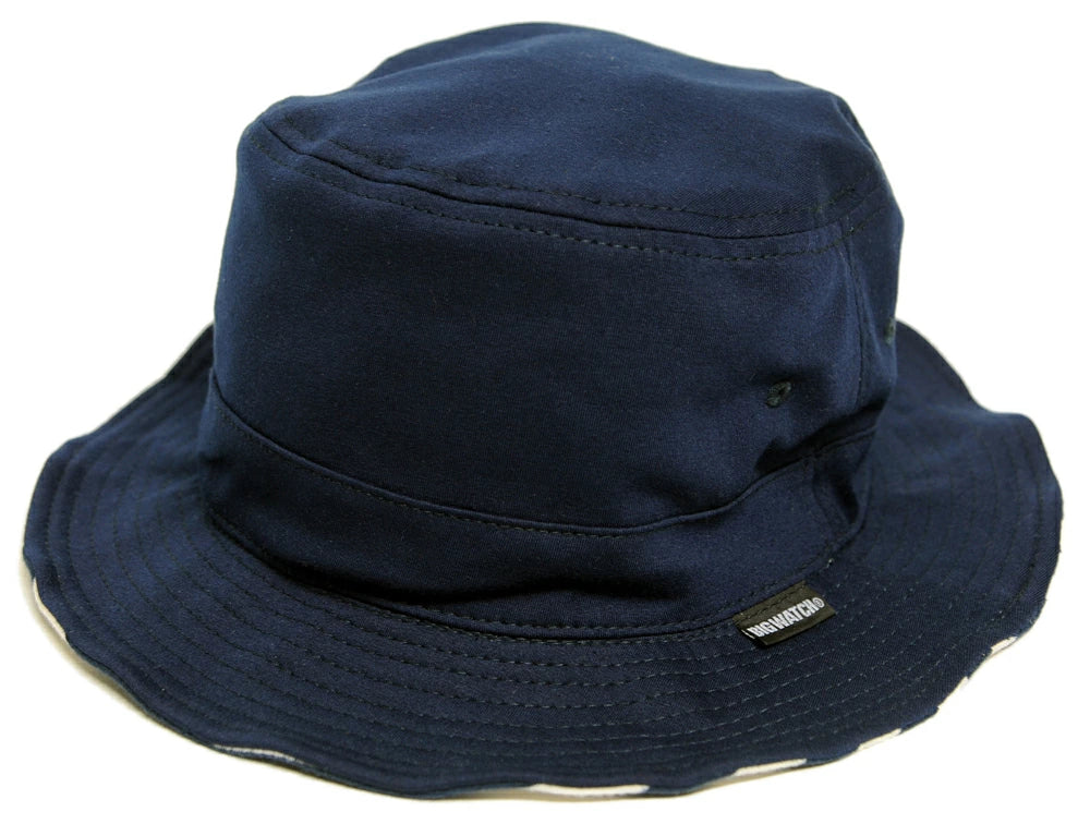 スウェット リバーシブル ボーダー ハットBIGWATCH正規品 MIXグレー ネイビー (2色) ストライプ サファリ フェスハット ビッグワッチ 春 夏 秋 UVケア バケットハット