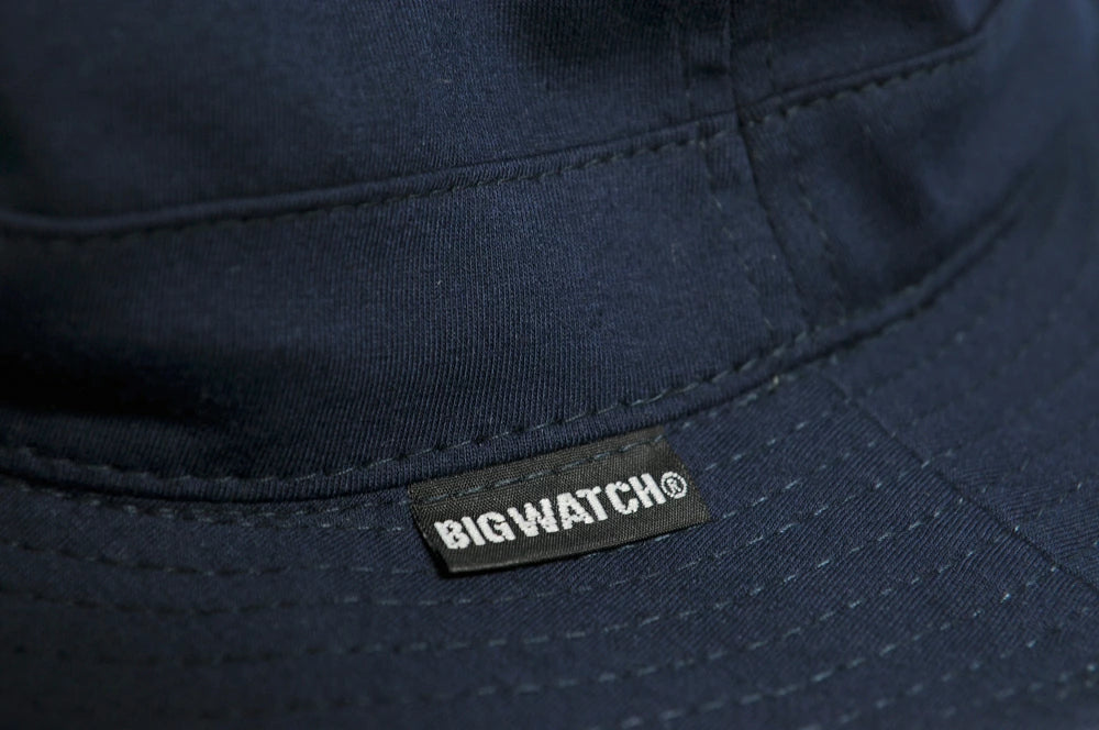 スウェット リバーシブル ボーダー ハットBIGWATCH正規品 MIXグレー ネイビー (2色) ストライプ サファリ フェスハット ビッグワッチ 春 夏 秋 UVケア バケットハット