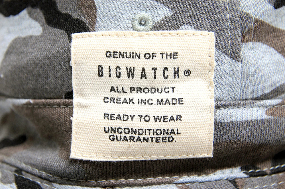 カモ柄 スウェット サファリ ハット MIXグレーカモ 迷彩柄 サファリ バケットハット ビッグワッチ HA-19 春夏