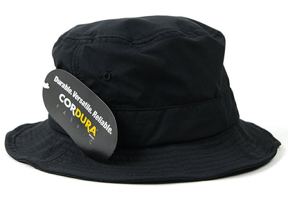 コーデュラナイロン ハット メンズ ブラック バケットハット サファリ ワイヤー フェスハット HA-26 春夏 秋冬 600デニール