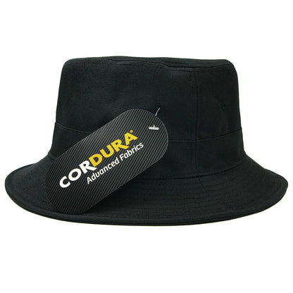 コーデュラナイロン ハット メンズ ブラック バケットハット サファリ ワイヤー フェスハット HA-26 春夏 秋冬 600デニール