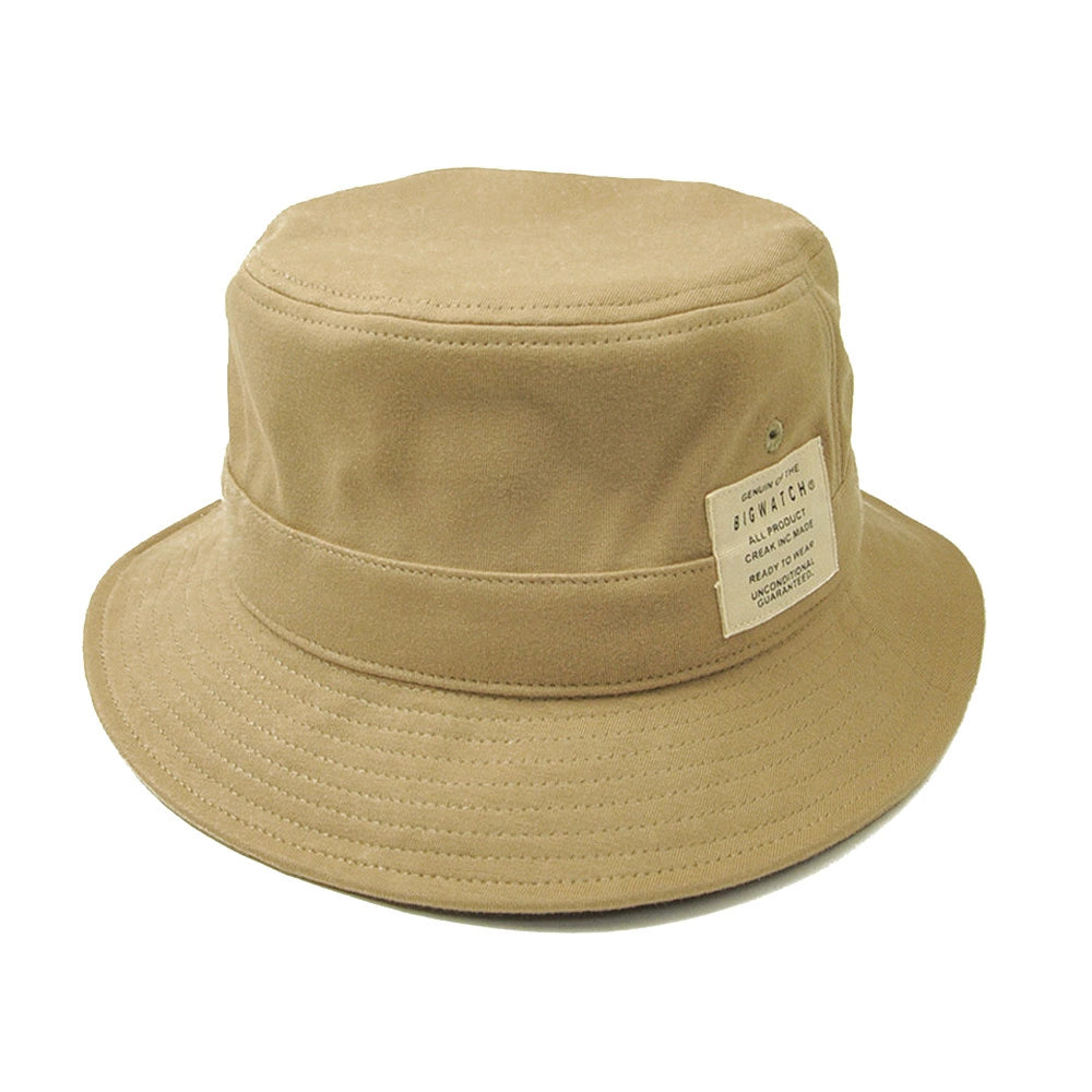 スウェットハット バケットハット ブラック ベージュ カーキ コットン100% 綿 キャンプ アウトドア ビッグワッチ HA-33 HA-34 HA-35