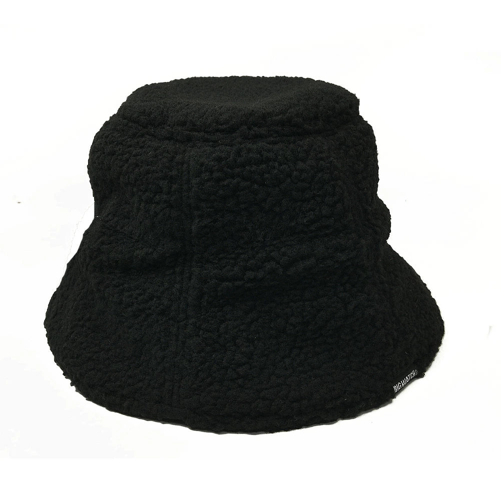 ボア生地 バケットハット ブラック 黒 BIGWATCH ボア HA-39 バケットハット 秋冬用 男女兼用