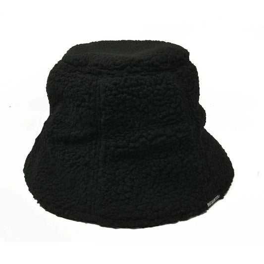 ボア生地 バケットハット ブラック 黒 BIGWATCH ボア HA-39 バケットハット 秋冬用 男女兼用