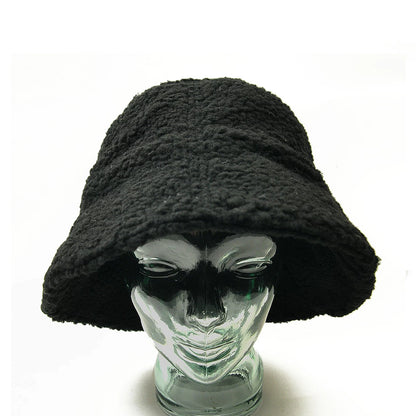 ボア生地 バケットハット ブラック 黒 BIGWATCH ボア HA-39 バケットハット 秋冬用 男女兼用