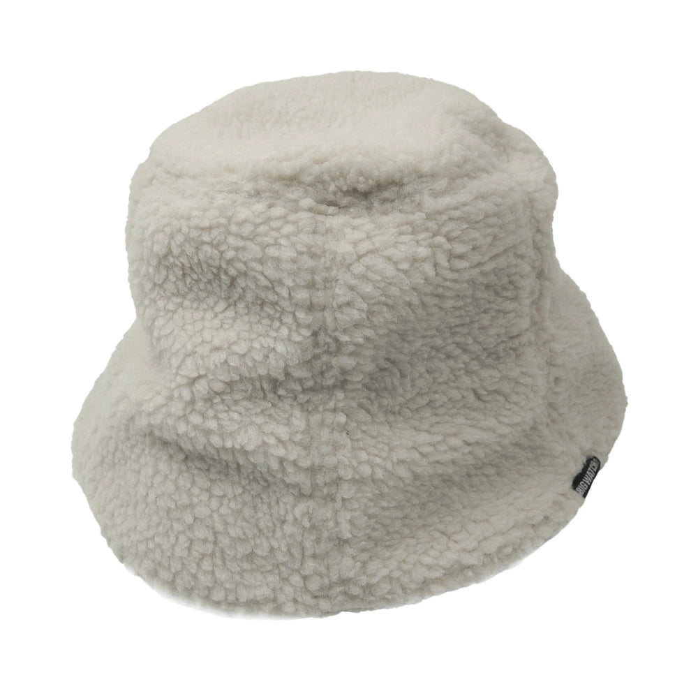 ボア生地 バケットハット アイボリー 白 BIGWATCH ボア HA-40 バケットハット 秋冬用 男女兼用