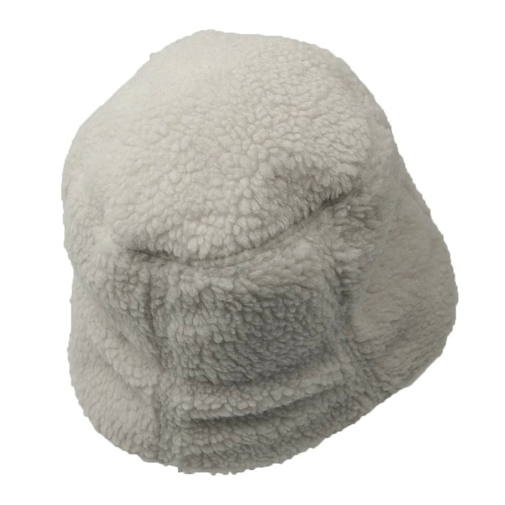 ボア生地 バケットハット アイボリー 白 BIGWATCH ボア HA-40 バケットハット 秋冬用 男女兼用