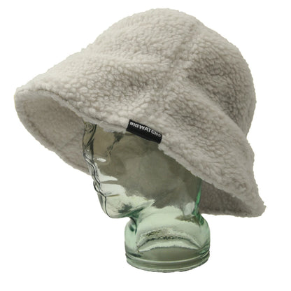 ボア生地 バケットハット アイボリー 白 BIGWATCH ボア HA-40 バケットハット 秋冬用 男女兼用