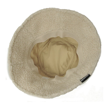 ボア生地 バケットハット アイボリー 白 BIGWATCH ボア HA-40 バケットハット 秋冬用 男女兼用