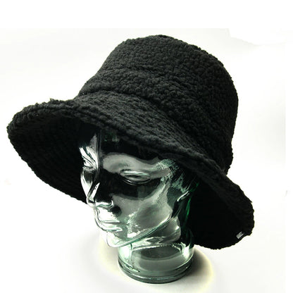 ボア生地 ハット ブラック 黒 BIGWATCH ボア HA-41 バケットハット 秋冬用 男女兼用
