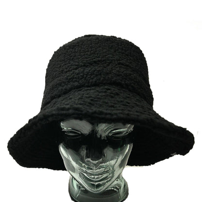 ボア生地 ハット ブラック 黒 BIGWATCH ボア HA-41 バケットハット 秋冬用 男女兼用