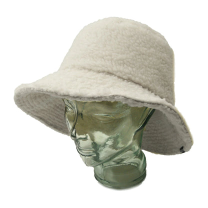 ボア生地 ハット アイボリー 白 BIGWATCH ボア HA-42 バケットハット 秋冬用 男女兼用