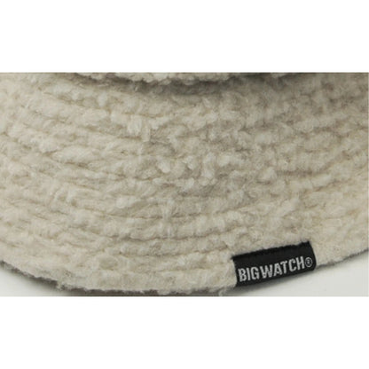 ボア生地 ハット アイボリー 白 BIGWATCH ボア HA-42 バケットハット 秋冬用 男女兼用