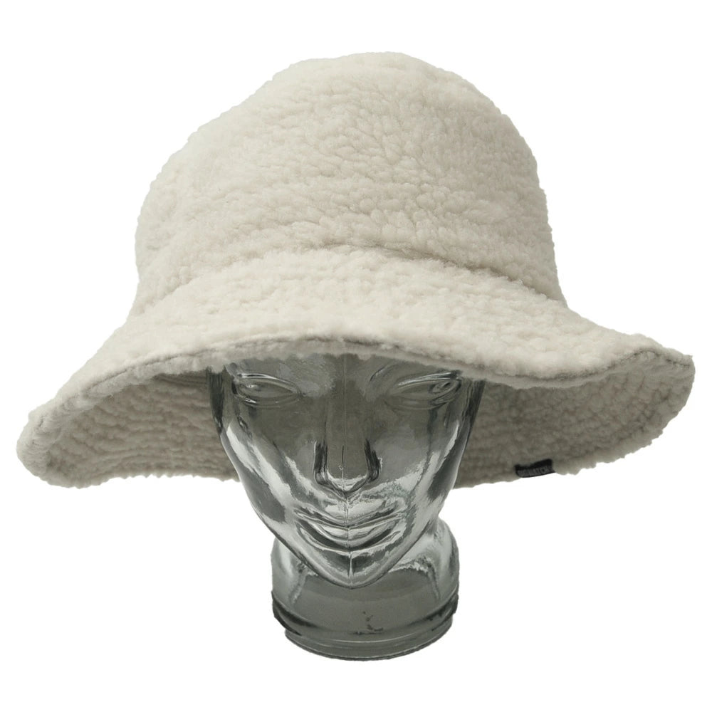 ボア生地 ハット アイボリー 白 BIGWATCH ボア HA-42 バケットハット 秋冬用 男女兼用