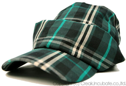 チェックシェード BIGWATCH グリーン ニットキャップ ルーズ ワークキャップ ビッグワッチ 帽子 HH-02 春 夏 秋 UVケア