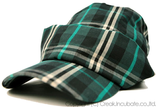 チェックシェード BIGWATCH グリーン ニットキャップ ルーズ ワークキャップ ビッグワッチ 帽子 HH-02 春 夏 秋 UVケア