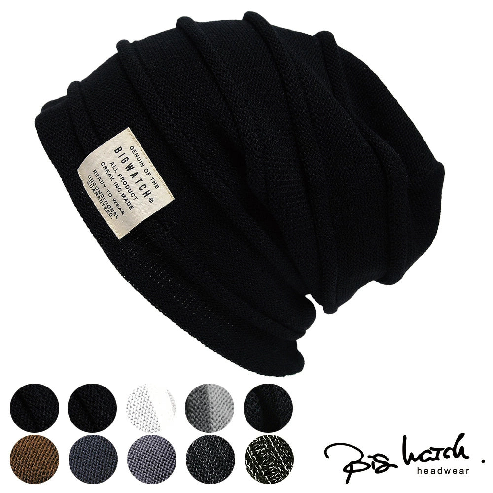 ヘンプロール リバーシブル ニットキャップ ニット帽 BIGWATCH正規品 ブラック グレージュ 黒 HM-02 春 秋 冬