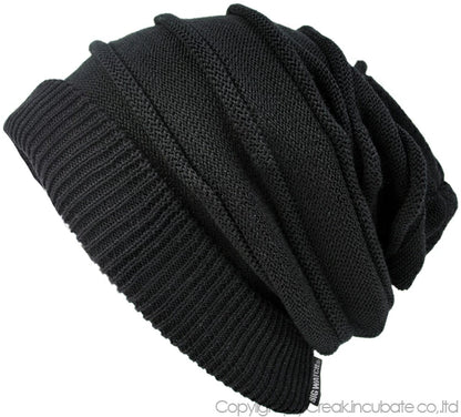 ロングヘンプロール リバーシブルBIGWATCH ブラック グレージュ 黒 ニットキャップ ヘンプMIX ニットワッチ ニット帽 ニットキャップ HM-02 春 秋 冬