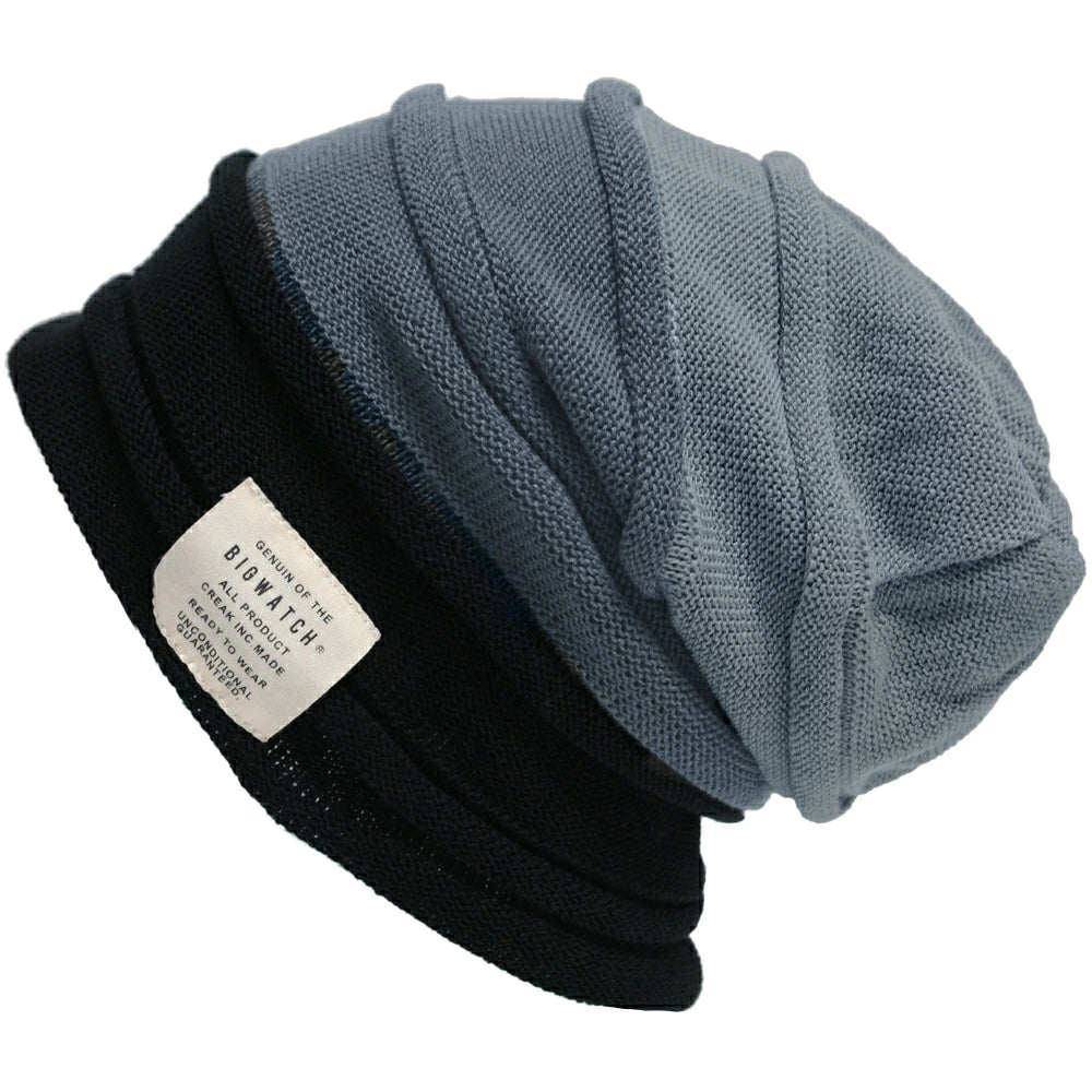 ヘンプロール リバーシブル ニットキャップ ニット帽 BIGWATCH正規品 ブラック グレージュ 黒 HM-02 春 秋 冬
