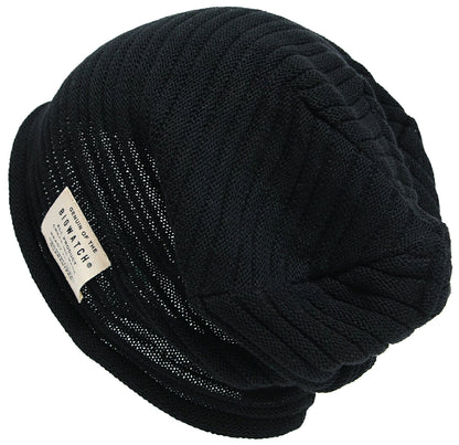 ヘンプスリムボーダーBIGWATCH（ビッグワッチ） ブラック 黒 ニットキャップ ニット帽 ルーズ ヘンプロール サイズ HM-08 春 秋 冬
