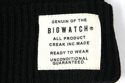 ロング ヘンプMIXリバーシブルBIGWATCH 黒ブラック グレージュ ルーズニット ニット帽 ニットキャップ サイズ HM-12 春 秋 冬