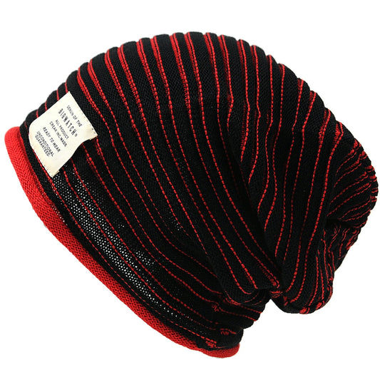 ヘンプ ニットキャップ ブラック レッド HM-17/ビッグワッチ 春 夏 秋