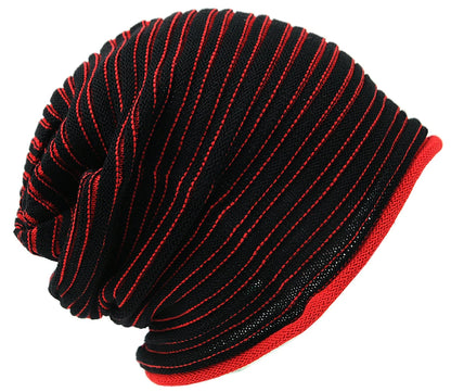 ヘンプ ニットキャップ ブラック レッド HM-17/ビッグワッチ 春 夏 秋