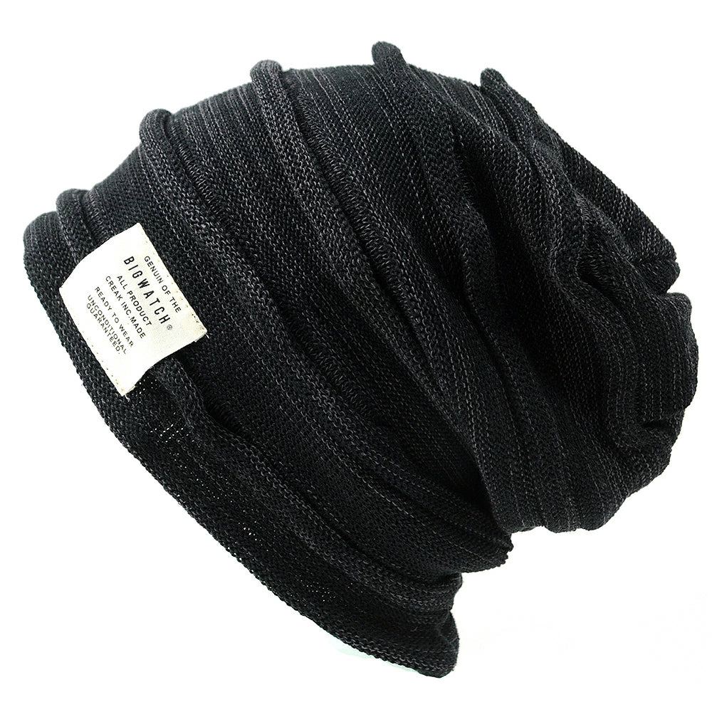 ヘンプロール リバーシブル ニットキャップ ニット帽 BIGWATCH正規品 ブラック グレージュ 黒 HM-02 春 秋 冬