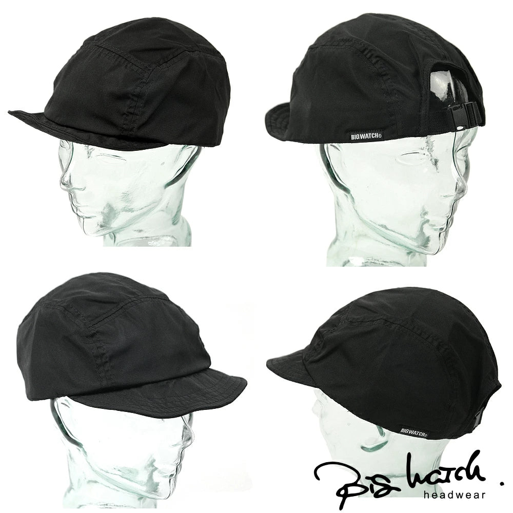 撥水 5パネル ジェット キャップ ブラック 黒 JCP-01 メンズ 春夏 キャンプ つば 短い ビッグワッチ BIGWATCH正規品